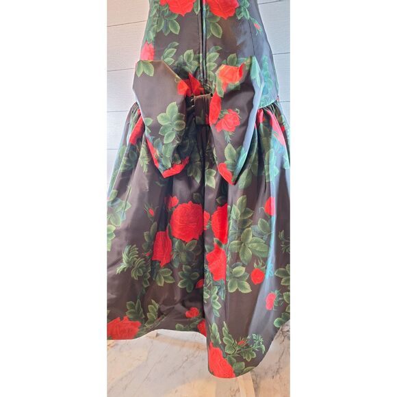 Morton Miles Design 80's Vintage Floral Rose Print Party Cocktail Prom Dress - Picture 10 of 16